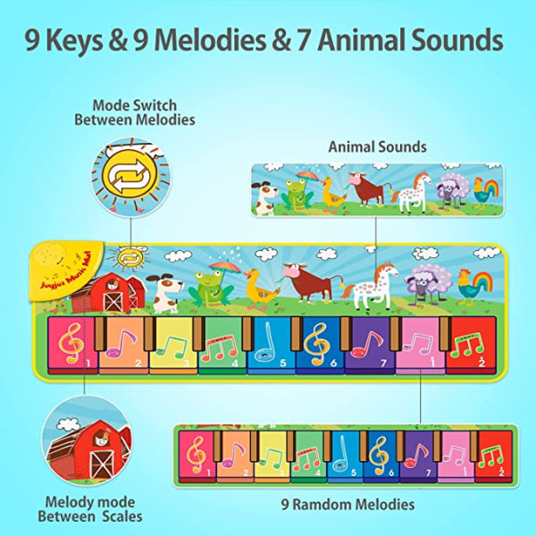 Musikmattor med 25 musikljud, för barn (1-5 år)