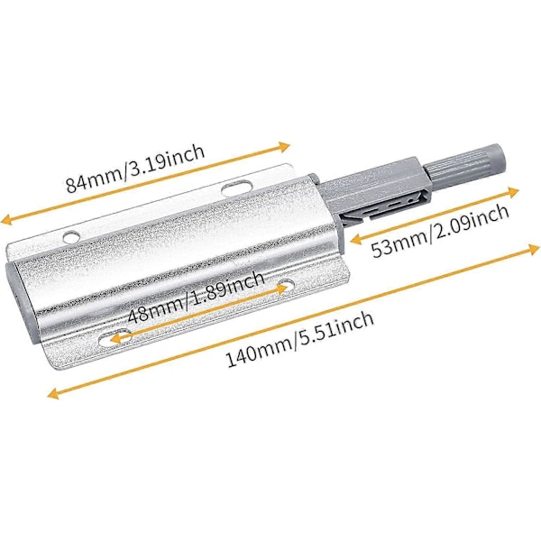 2-pack Magnetiska Trycklås Tryck för att Öppna Dörrlås Kraftiga Touch Öppna Dörrstängningsskåp Touch Release Lås för Låda Skåp Garderob C