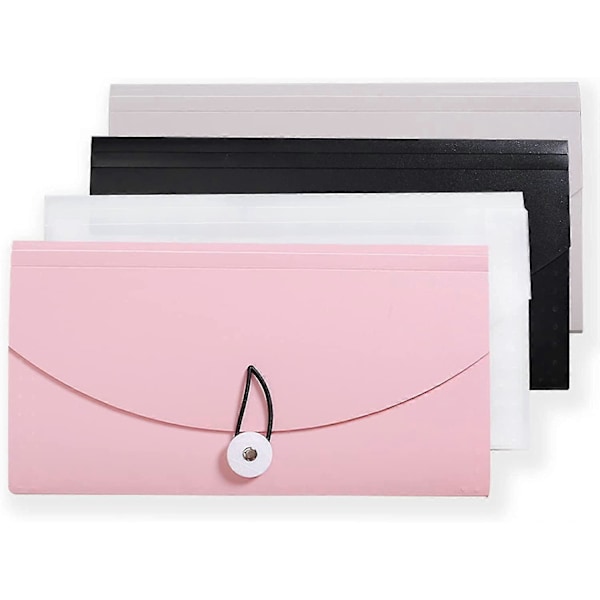 4-pack Expanderande Dokumentmapp B5 Storlek 13 Fack Portabel Dokumentorganisatör