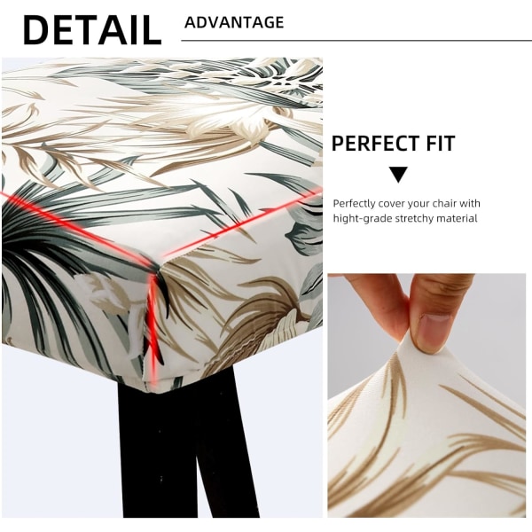 4-pack Julstolsöverdrag, Stretchbar Avtagbar Tvättad Matplats Flower Pattern 4