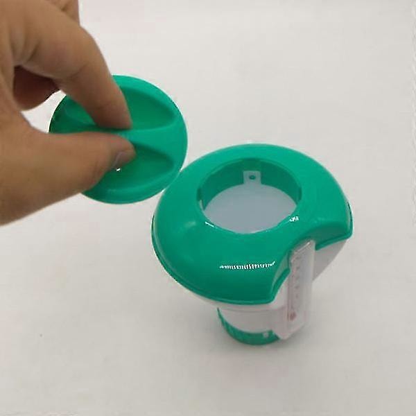 Flytande doserare med termometer för swimmingpooler, för 20 g tabletter