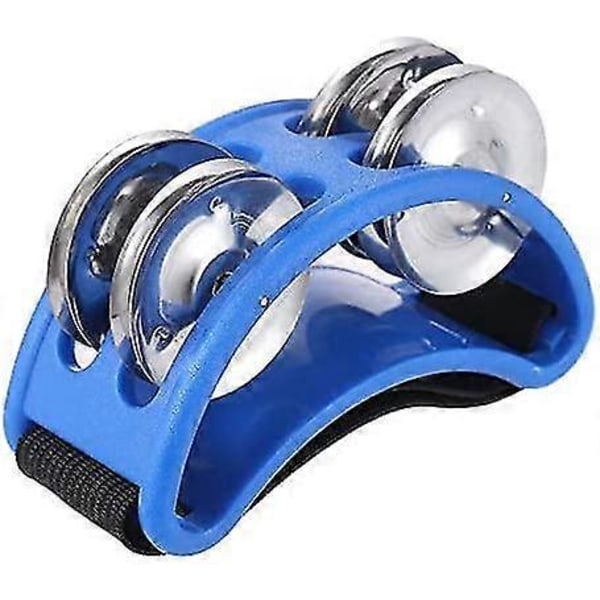 Tamburin för gitarrpercussion med metallklockor för trumtillbehör instrument (blå)