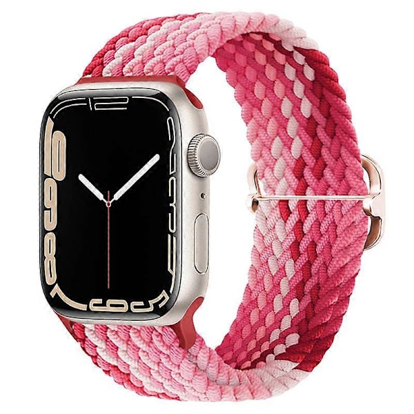 Armband Kompatibelt med Apple Watch Armband, 38 mm, 40 mm, 41 mm, för Män och Kvinnor, Justerbart Elastiskt Armband Kompatibelt med iWatch Series Pink white 38 mm 40 mm 41 mm