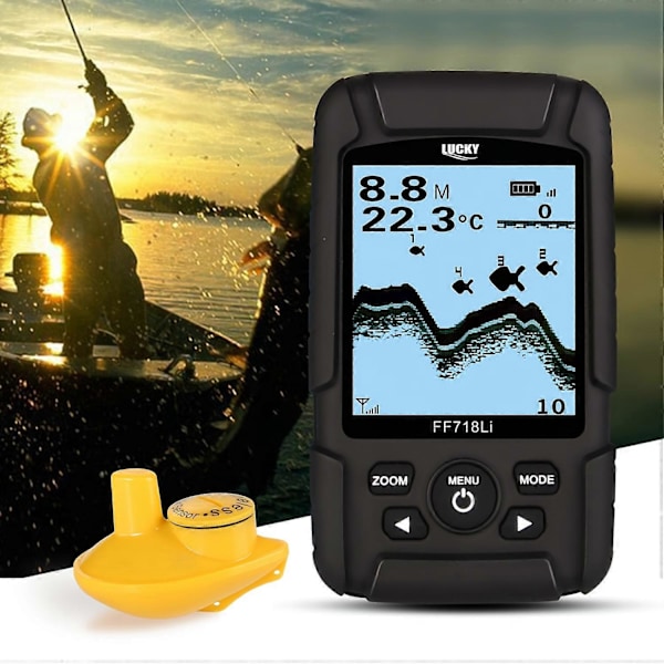 Trådlös ekolod FF718Li-W 180m trådlös räckvidd fiskefinder 100m vattendjup portabel fiskefinder