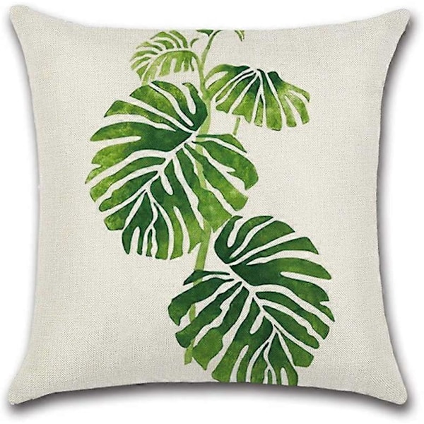 Suneast Tropiska Gröna Blad Kuddfodral Växt Blomma Palmblad Dekorativt Prydnadskudde Fodral Fyrkantigt Örngott för Hem Soffa Säng Vardagsrum Style 11