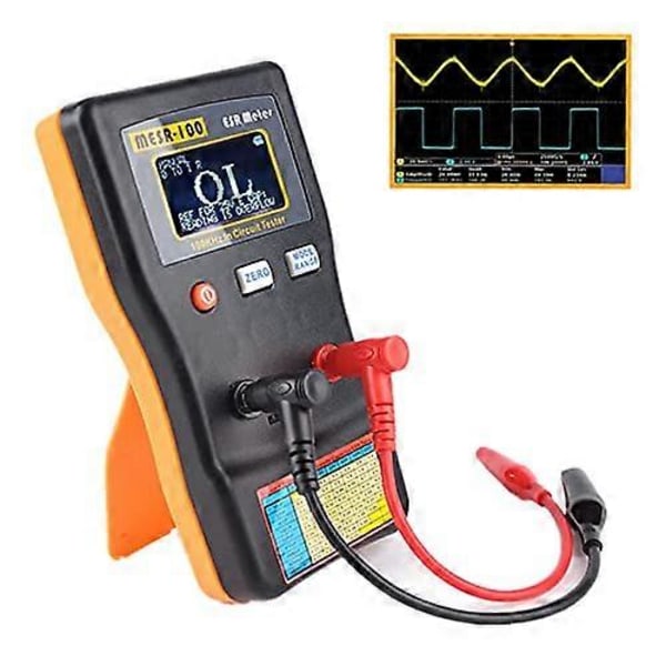 MESR-100 Kondensatortestare Geevorks ESR-mätare In-Circuit Kondensatortestare Upp till 0001-1000R Auto-Ranging Ohmmeter