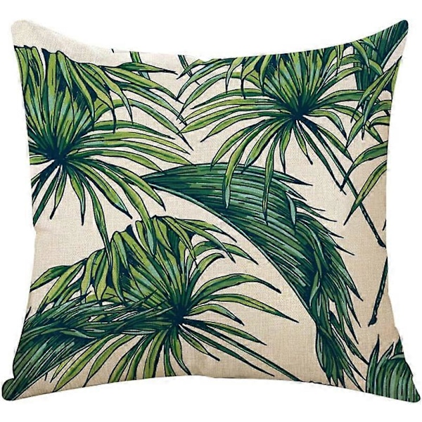 Suneast Tropiska Gröna Blad Kuddfodral Växt Blomma Palmblad Dekorativt Prydnadskudde Fodral Fyrkantigt Örngott för Hem Soffa Säng Vardagsrum Style 24