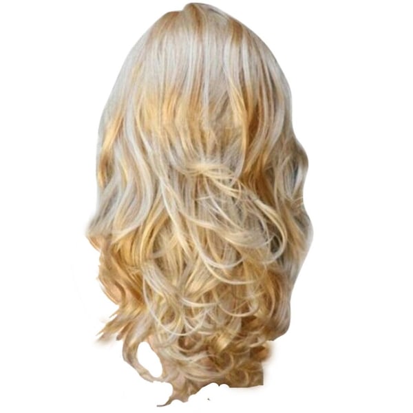 Blonda peruker Vågiga lockiga långa värmebeständiga fiberperuker