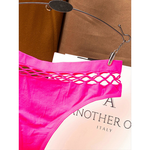Utskurna Enfärgade Stringtrosor, Mjuka & Bekväma Stretchiga Underkläder, Damunderkläder & Trosor Pink 2XL