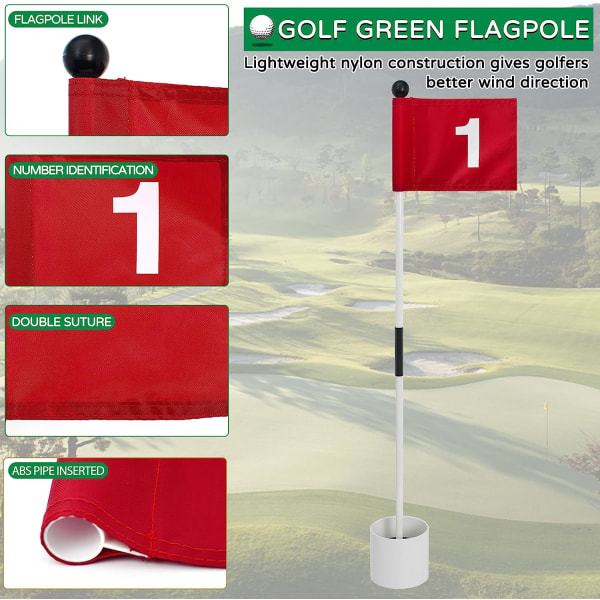 BQKOZFIN Golf Flagstick, Putting Green Flags Hole