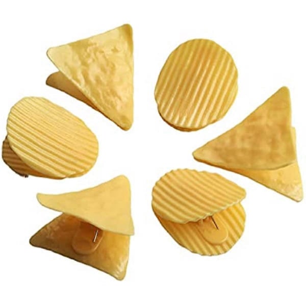 6 st Förslutningsklämmor för Snacks - Söta Gula Potatischips Förvaringsklämmor - Lufttäta Matpåse Förslutningsklämmor för Potatischips Bröd Kaffe