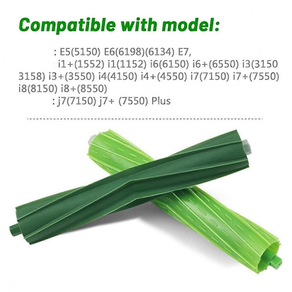 4 Set Gummivalsborstar Ersättningsdelar Kompatibla med IRobot Roomba I7 I7+ I1 I1+ I6 I6+ I3