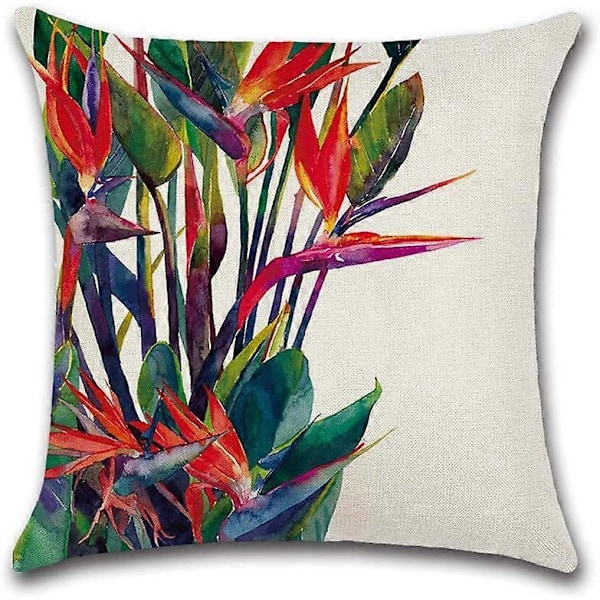 Suneast Tropiska Gröna Blad Kuddfodral Växt Blomma Palmblad Dekorativt Prydnadskudde Fodral Fyrkantigt Örngott för Hem Soffa Säng Vardagsrum Style 20