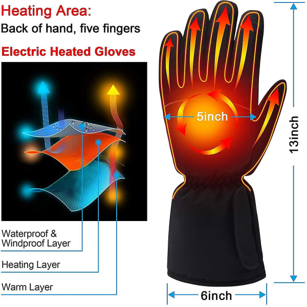 Elektriska uppvärmda handskar Värme thermal handskar Pekskärm
