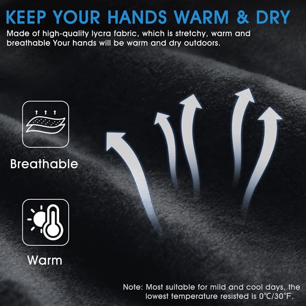 Kalltväderhandskar, vattentäta snövarma handskar Touchscreen