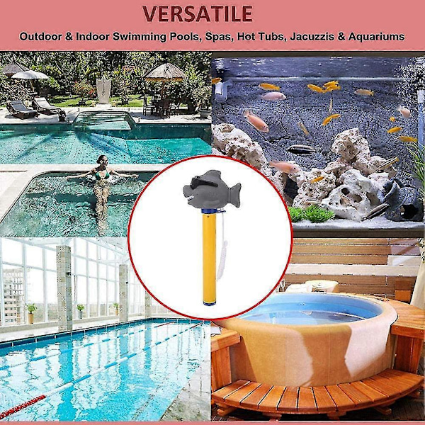 Pool Termometer Temperaturmätare Tecknad Hajform Med Snöre För Pool Spa Damm 9.5*22*2.2cm Gul Betterlifef