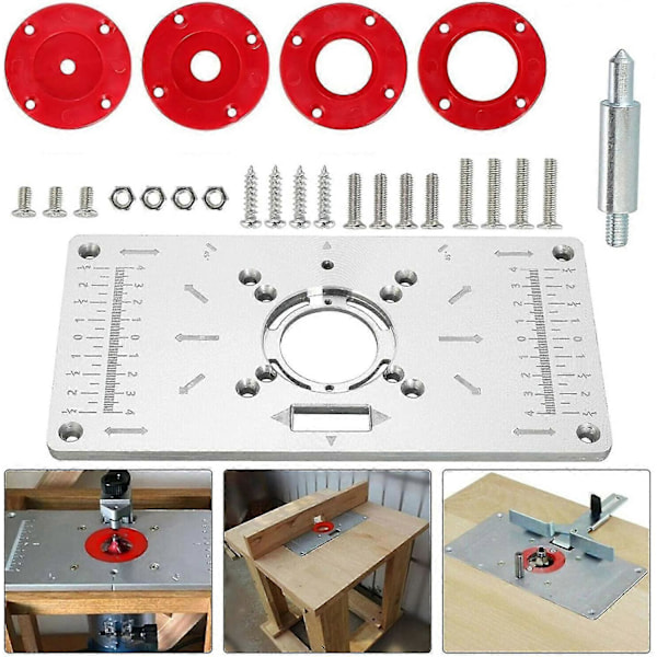 Aluminium Router Insats, - Aluminium Router Bordsinsats Router Bänkar Träverktyg Fräsmaskin