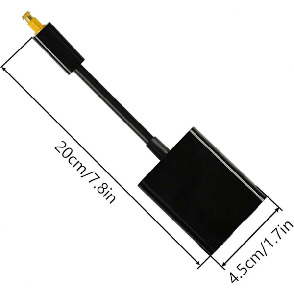 Digital Toslink Optisk Fiber Ljudkabel Adapter 1 till 2 Splitter