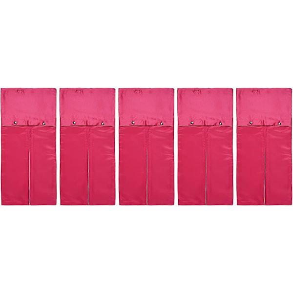 Satin Perukpåsar Hårförlängningar Förvaringspåsar Peruker Buntar Förpackningsverktyg Organiserare Rese Presentpåsar Buntar Hårdelar Hästsvans Peruk Satin Bärväska Rose Red*5 Pieces 60*29cm