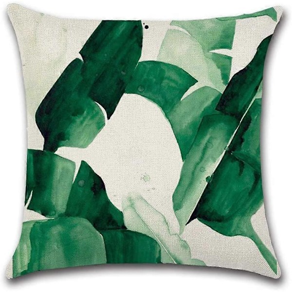 Suneast Tropiska Gröna Blad Kuddfodral Växt Blomma Palmblad Dekorativt Prydnadskudde Fodral Fyrkantigt Örngott för Hem Soffa Säng Vardagsrum Style 34