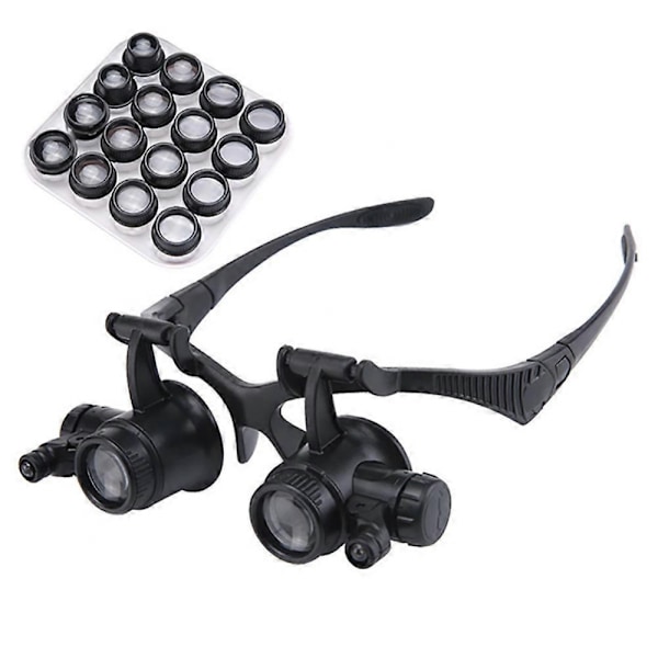 2.5X 4X 6X 8X 10X 15X 20X 25X LED Glasögon Förstoringsglas Reparationslupp JIKAIX
