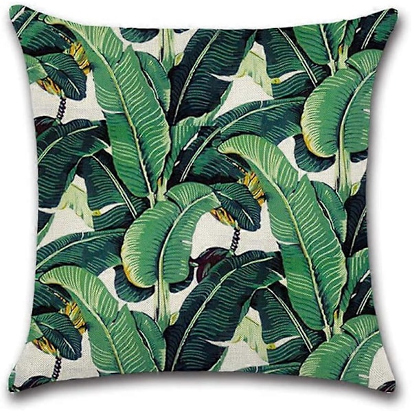 Suneast Tropiska Gröna Blad Kuddfodral Växt Blomma Palmblad Dekorativt Prydnadskudde Fodral Fyrkantigt Örngott för Hem Soffa Säng Vardagsrum Style 25