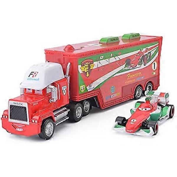 2 st Chick Hicks Lightning McQueen Farbror Container Truck 1:55 Diecast Metall Modell Födelsedagspresent Leksak För Barn Lightning Mcqueen