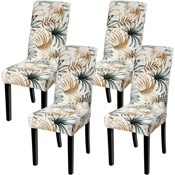 4-pack Julstolsöverdrag, Stretchbar Avtagbar Tvättad Matplats Flower Pattern 4