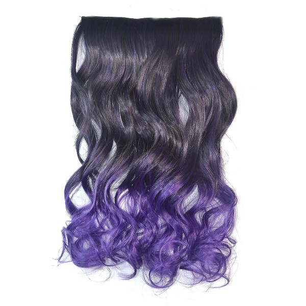 Clip Hair Wig Hårförlängningsstycke Färg Gradient Fem Clip Peruk
