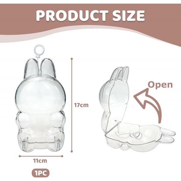(Ingen docka ingår) Mrltau Skyddande nyckelring för Labubu Have a Seat, Transparent PVC-fodral för Labubu-docka