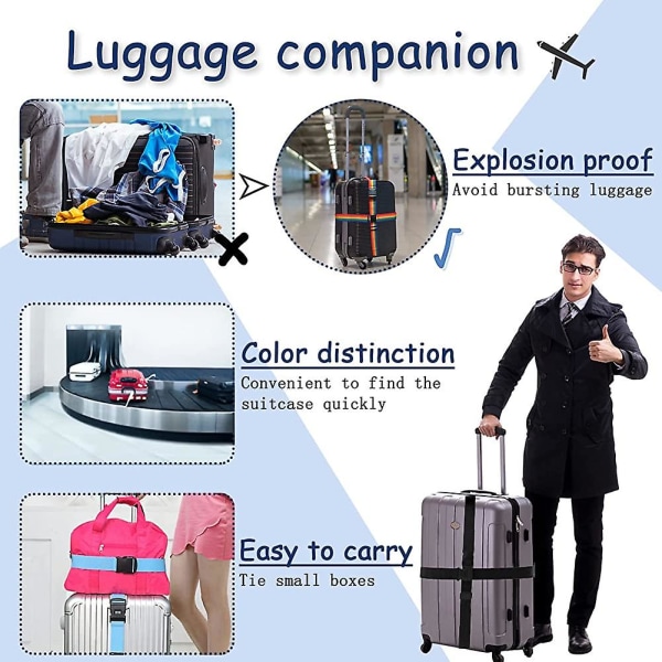 Bagage resväska remmar resa Förtjockat bagagebälte 2 st