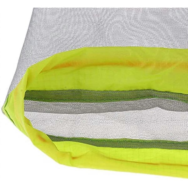 2 st Mesh Dragsko Förvaringsväska Nylon Glidande Återanvändbar Packpåse Meshväska för Leksaker Mat Resor Vandring Camping (L Grön)
