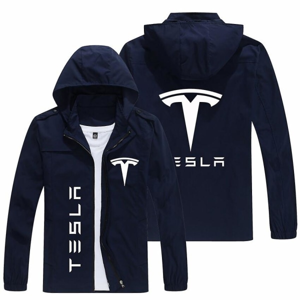 Tesla-logotyp huvjacka för män Populärt print Casual
