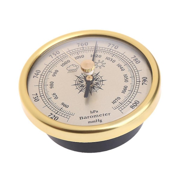 72mm Väggmonterad Barometer 1070hpa Guld Färg Rund Urtavla Luft Väderstation