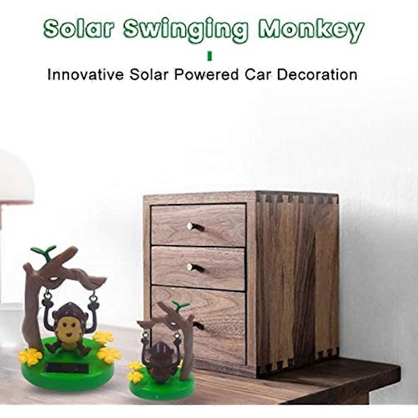 Peegsan Soldriven Dansande Leksak Soldriven Dansande Djur Solar Swing Apa Gungande Animerad Bobble Dancer Leksak Bildekor Barnleksaker För Kontor W