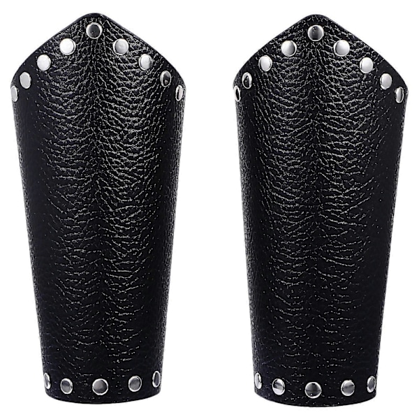 1 par punk warrior handledsrustning läder handskar armband medeltida armskydd