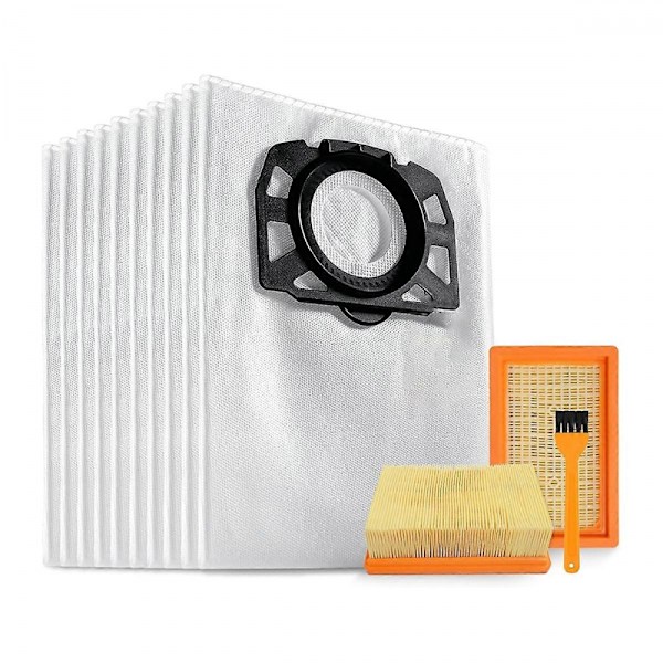 10 KFI 487 Dammsugarpåsar med 2 KFI 4410 Filter för Karcher WD4 WD5 WD6 WD5P WD6P MV4 2.863-0
