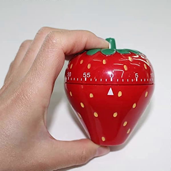 FCSHFC Kreativ Timer Söt Liten Väckarklocka Pomodoro Jordgubbstimers Student Tidshantering Minimekanisk Barn Timer (Färg : Röd A)