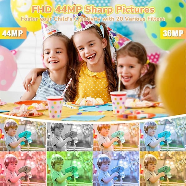 1080P HD Digitalkamera 44MP Kompaktkamera för Flickor, Pojkar