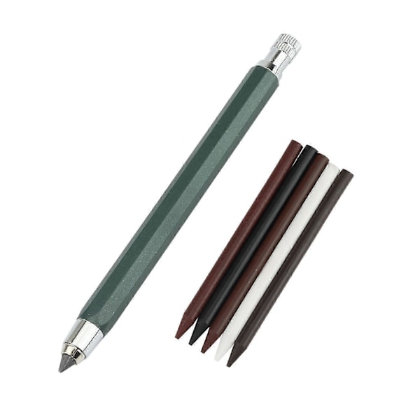 1 st 5,6 mm Stifthållare och 5 st Refill Mekanisk Pennset Skiss Automatisk Mekanisk Graf