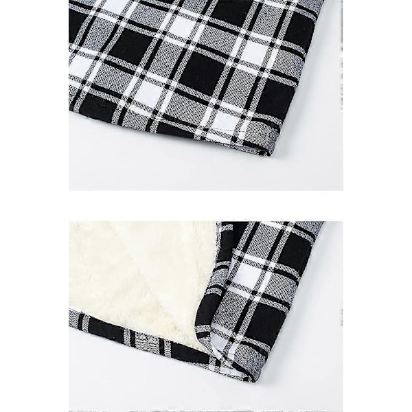 Fleecejacka för män Rutig Skjortjacka Flanell Arbetsjackor Skogshuggarskjorta Casual Knäppjacka med Fickor Red 4XL