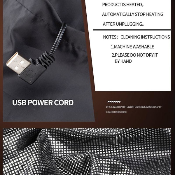 Uppvärmd USB thermal Varm jaktjacka Blå 4XL