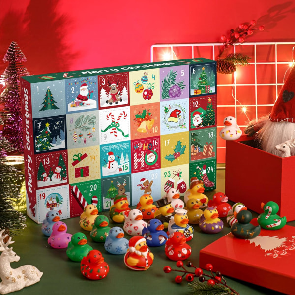 Adventskalender 2023 Christmas Countdown Leksaker Gummi Ducks 24 Days of