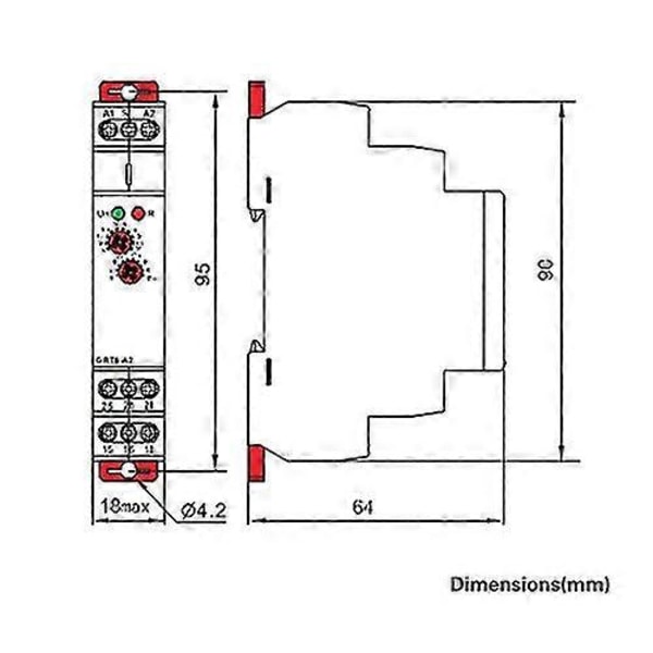 Tidsfördröjningsrelä - Grt8-b1 Ac/dc12-240v Multifunktion, mini-m1 Din-skenmontering 10 Funktioner LED-indikatorer