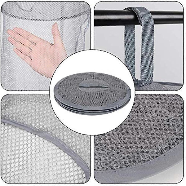 LQKYWNA Hängande Förvaringsnät Hängande Leksaksförvaring 4 Lager Mesh Hängande Förvaringskorg Hopfällbar Utrymmesbesparande Organizer för Mjuka Leksaker Kläder Diverse