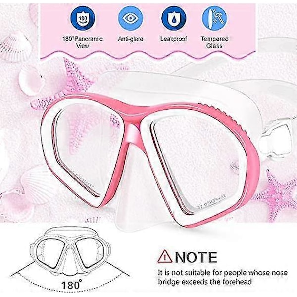 Simglasögon för barn, härdat glas, simglasögon för barn med nässkydd, simglasögon dykmask snorkelmask för barn 6-14 år