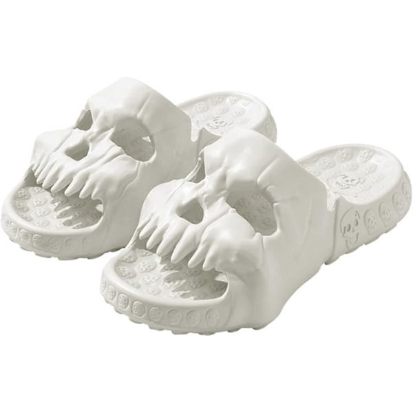 Skull Slides Sommarsandaler för Män Kvinnor, Coola Skull Tofflor med Öppen Tå, Halkfria Roliga Slides för Inomhus Utomhus
