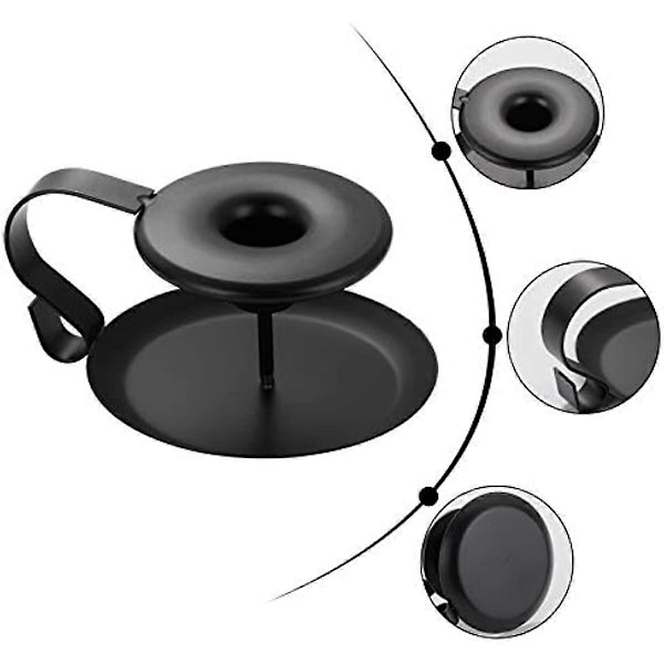 Set med 4 Ljusstakar Matt Järn Svart Avsmalnande Ljusstakehållare Bordsdekoration Kandelaber Bröllop Middagsfest för 098 Tum Ljus &amp; L Set of 2