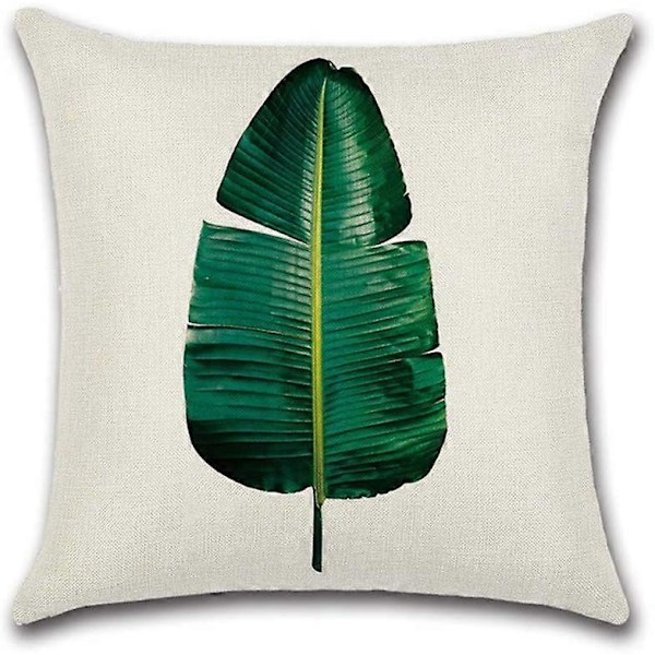 Suneast Tropiska Gröna Blad Kuddfodral Växt Blomma Palmblad Dekorativt Prydnadskudde Fodral Fyrkantigt Örngott för Hem Soffa Säng Vardagsrum Style 17