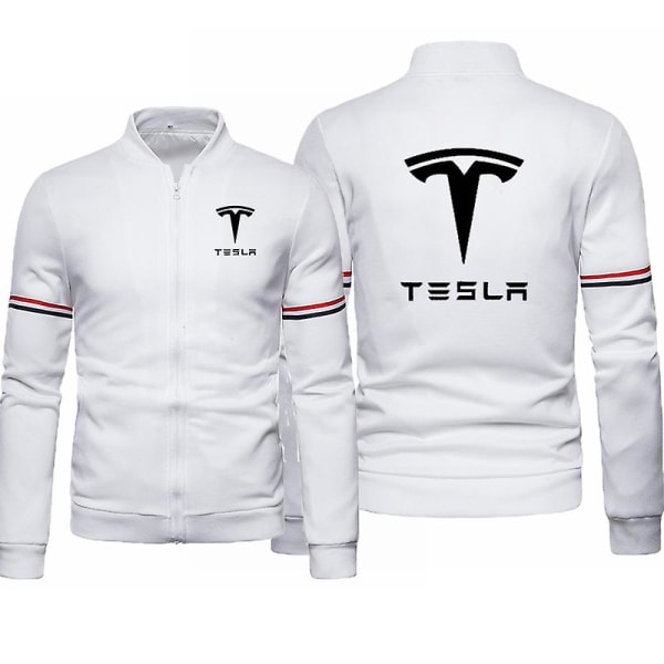 Tesla Logotyp Herr bekväm jacka med rund hals